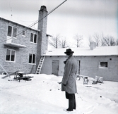 Löttorps ålderdomshem under byggnad. 6 februari 1958.