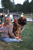 Hund med sin matte på vildmarksmässan, 1989