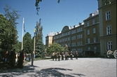 På svenska flaggans dag spelar Grenadjärsextetten vid Kanslihuset, 1997
