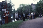 Många deltagare i Fisketävling i Svartån, 1983