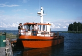 Passagerare på prickningsfartyget M/S Hjelmaren, 1987