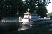 Passagerare på M/S Hjelmare kanals däck, 1983