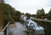 Bogsering av båten Örebro III vid slussen, 1993