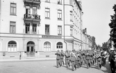 Militär musikkår på Trädgårdgatan,  1940