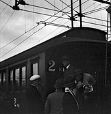 Järnvägsvagn vid Örebro centralstation, 1933