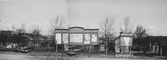 Panoramabild på anslagstavla i Hallsberg, 1947