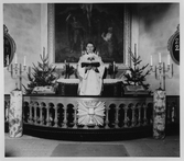 Sven Ljungren predikar i Hovsta kyrka, 1940-tal