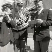 Blåsorkester under första majfirande på Öland.