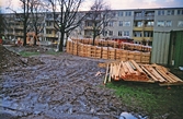 Byggnation vid upprustning av Markbacken, 2000