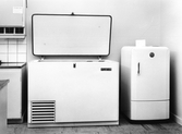 Frysbox och kylskåp visas på Gas- och elverkets utställning, 1953