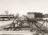 Nedläggning av gasledning i Svartån, 1929-03-06