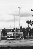 Buss vid busstation, 1970-tal