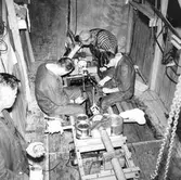 Skarvning av oljefylld högspänningskabel, 1965