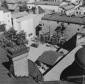 Gas- och elverkets bakgård från flaggtornet på taket, 1950-tal