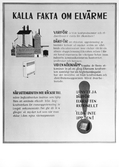 Affisch om kalla fakta om elvärme från el-utställning , 1980-tal