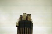 Närbild på övre delen av skorstenen på Åbyverken, 1990-tal