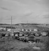 Grafisk Konst (herr Romell) Bromma: flygvärdinna, SAS-plan, bil o flyg parkeringsplats