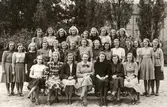 Skolklass på flickläroverket, 1950-tal