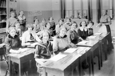 Skolklass på Elementarskolan för flickor, 1915