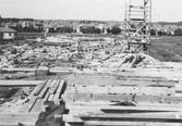 Idrottshuset under byggnad, 1945