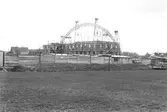 Idrottshuset under byggnad, 1945