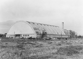Idrottshuset under byggnad, 1945