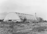 Idrottshuset under byggnad, 1945