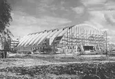 Idrottshuset under byggnad, 1946