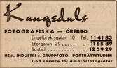 Reklam för Kangedals fotografiska, 1960