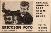 Reklam för Erickson foto , 1960