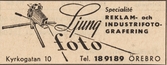 Reklam för Ljung foto, 1960