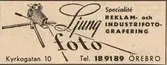 Reklam för Ljung foto, 1960