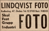 Reklam för Lindqvist foto, 1960