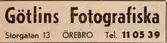 Reklam för Götlins Fotografiska, 1960