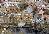 Flygbild över Karolinska skolan, ca 1980