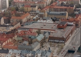 Flygbild över innerstaden, ca 1980