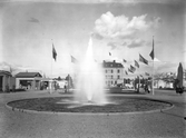 Sprutande fontän på Örebroutställningen, 1928