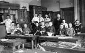 Träslöjd på Trädgårdsskolan, ca 1918