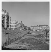 Byggarbetsplats i centrum, 1960