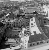 Drottninggatan och Köpmangatan från Krämaren, 1965