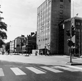 Hyreshus, Nikolaiskolan och polishuset vid Trädgårdsgatan, efter 1967