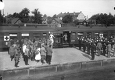 Sjuktransport vid Södra station, ca 1915
