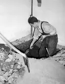 Grundpålning av hus, 1950-tal