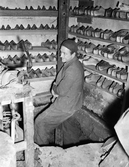 Grundpålning i rum med skomakarläster, 1950-tal