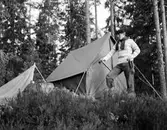 Tältning vid Falkasjön, juni 1954