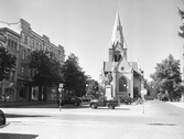 Parkering på Stortorget framför Nikolaikyrkan, september 1951