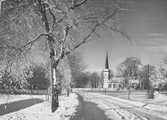 Vinterväg mot Ekers kyrka, 1953