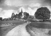 Vy mot Hackvads kyrka, 1930-tal