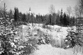 Vy mot Hidinge kyrka, 1935