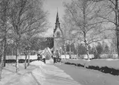 Skottad gång till Längbro kyrka, 1930-tal